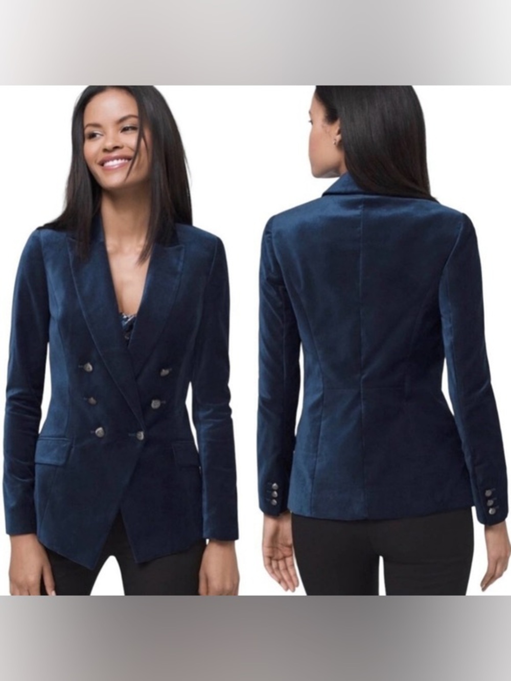 🦚 EUC WHBM Velvet Trophy Blazer River Teal Size 4